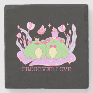 Niedlicher Frosch - Frogever-Liebe Steinuntersetzer