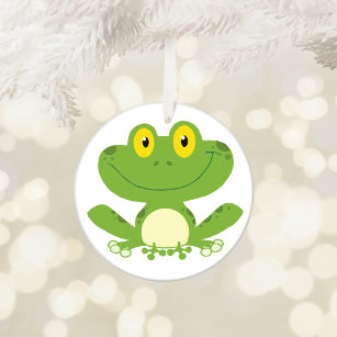 Niedlicher Frosch für grünen Cartoon Keramikornament
