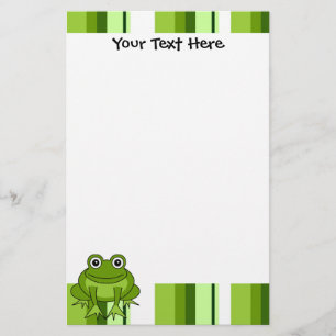 Niedlicher Frosch-gestreiftes Briefpapier