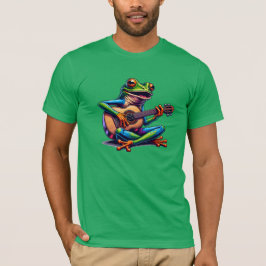 Niedlicher Frosch Gitarre spielen T-Shirt