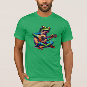 Niedlicher Frosch Gitarre spielen T-Shirt