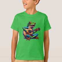 Niedlicher Frosch Gitarre spielen