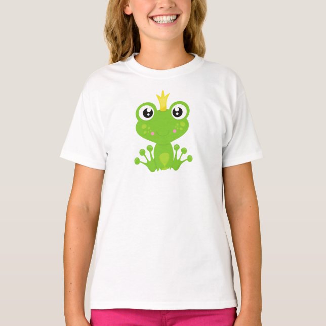 Niedlicher Frosch, Grüner Frosch, Froschprinz, Kro T-Shirt (Vorderseite)