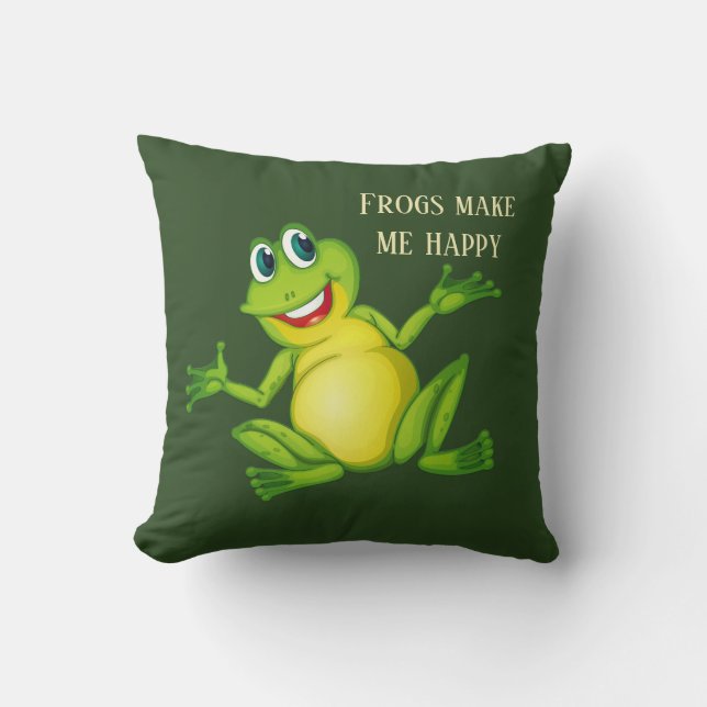 niedlicher Frosch hinzufügen Kissen (Vorderseite)