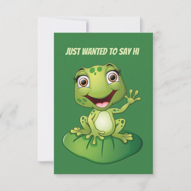 Niedlicher Frosch hinzufügen Mitteilungskarte (Vorderseite)