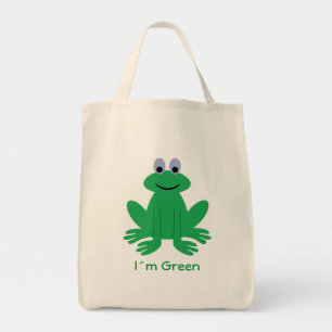 Niedlicher Frosch, "I´m grüne" Bio Taschentasche Tragetasche