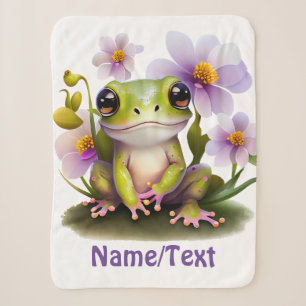 Niedlicher Frosch in Blume, Babydecke Sherpadecke