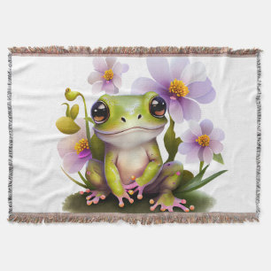 Niedlicher Frosch in Blume Blanket Decke