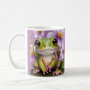 Niedlicher Frosch in Blume Kaffeetasse