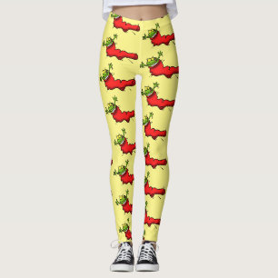Niedlicher Frosch in einem roten Cartoon Leggings