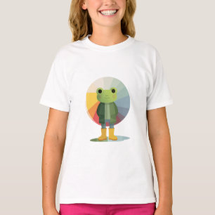 Niedlicher Frosch in gelben Stiefeln Kinder T-Shirt