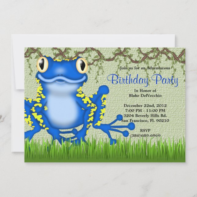 NIEDLICHER Frosch-Jungle Einladung (Vorderseite)