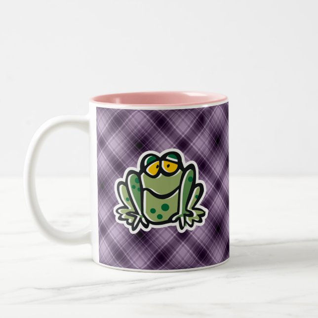 Niedlicher Frosch; Lila Zweifarbige Tasse (Links)