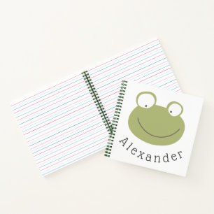 Niedlicher Frosch mit benutzerdefinierbarem Namen Notizbuch