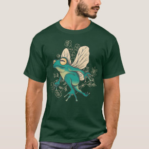 Niedlicher Frosch mit Flügeln und BlütenelementenT T-Shirt