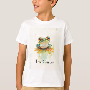 Niedlicher Frosch mit grüner Wasserfarbe T-Shirt