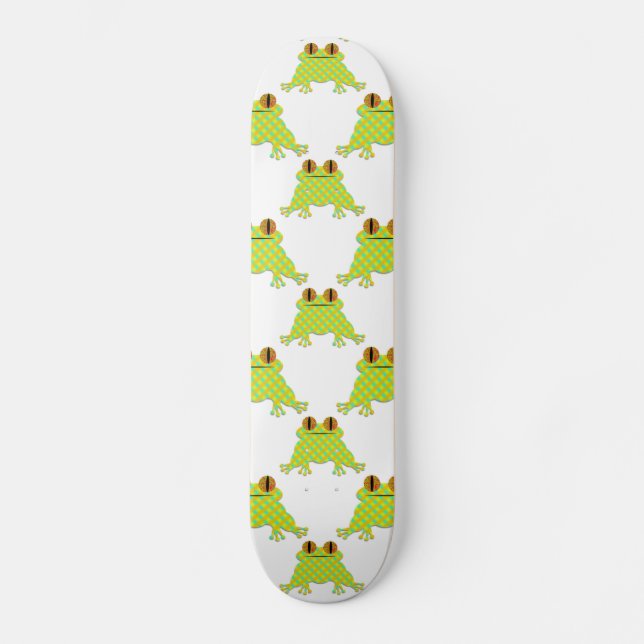 Niedlicher Frosch - Nahtloses Muster Skateboard (Vorderseite)