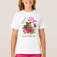 Niedlicher Frosch oder Toad Puff auf rosa Blume