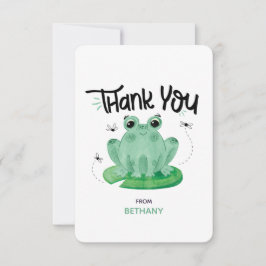 Niedlicher Frosch Personalisiert Flat Dankeschön K Dankeskarte