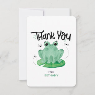 Niedlicher Frosch Personalisiert Flat Dankeschön K Dankeskarte