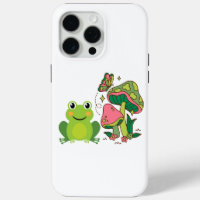 niedlicher Frosch, Pilze und Schmetterling