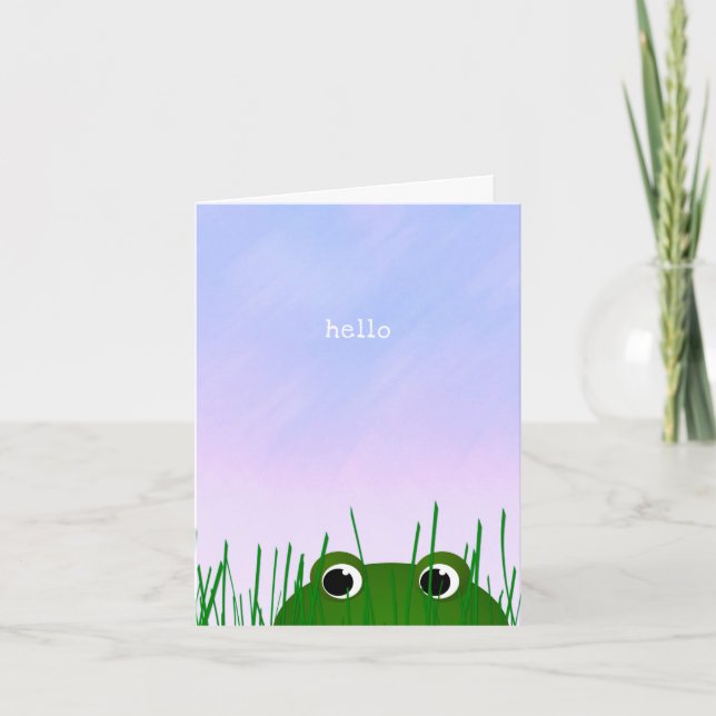 niedlicher Frosch pinkeln einfach hallo Ich vermis Karte (Vorderseite)