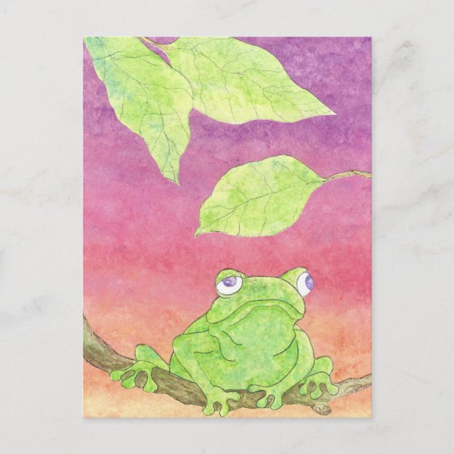 niedlicher Frosch Postkarte (Vorderseite)