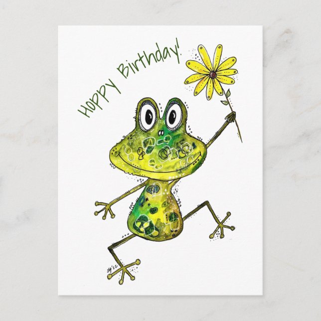 Niedlicher Frosch Postkarte (Vorderseite)