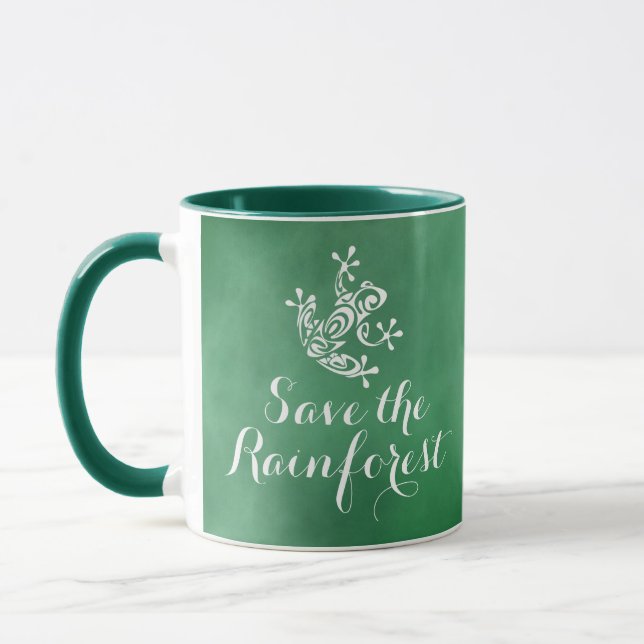 Niedlicher Frosch Rettete den Regenwald Tasse (Links)