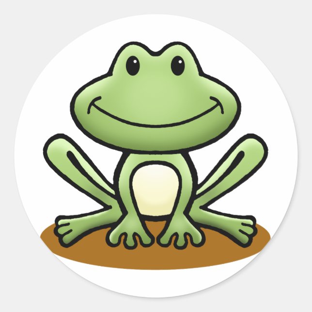 Niedlicher Frosch Runder Aufkleber (Vorderseite)