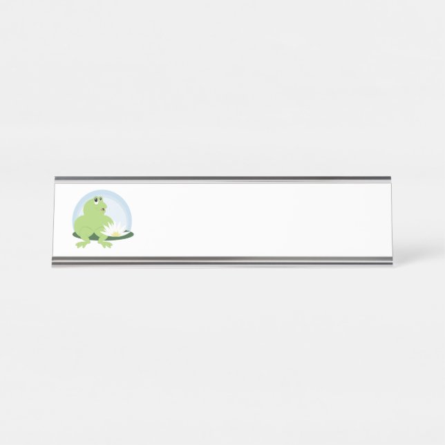 Niedlicher Frosch Schreibtischnamensplakette (Vorderseite )