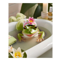 Niedlicher Frosch, Spaß im Badezimmer Kunst, Gesch