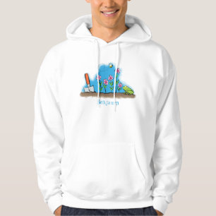 Niedlicher Frosch und Biene in Cartoon-Abbildung Hoodie