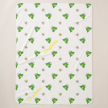 Niedlicher Frosch und Blume Sherpa Blanket