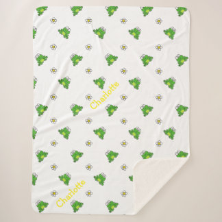 Niedlicher Frosch und Blume Sherpa Blanket Sherpadecke