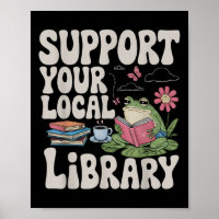 Niedlicher Frosch unterstützt Ihr Bibliotheksbibli