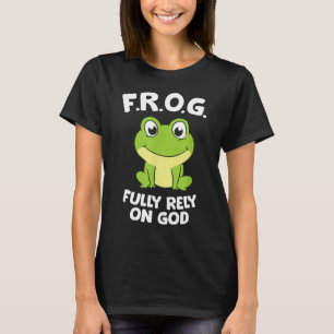 Niedlicher Frosch verlässt sich voll und ganz auf  T-Shirt