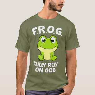 Niedlicher Frosch verlässt sich voll und ganz auf T-Shirt