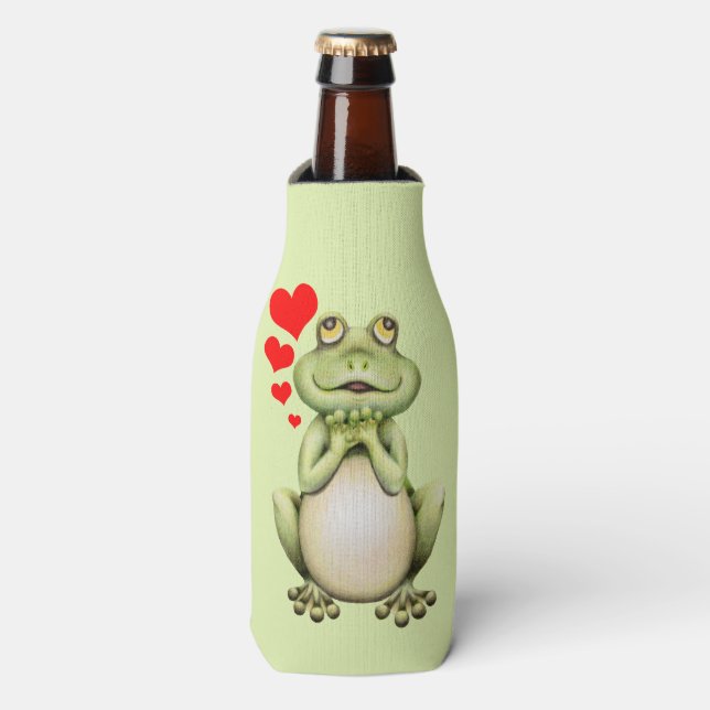 Niedlicher Frosch Zeichnend Flaschenkühler (Flaschenvorderseite)