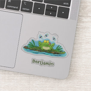 Niedlicher Froschfrosch Cartoon Aufkleber