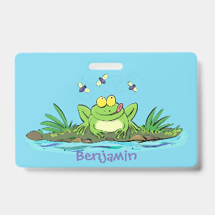 Niedlicher Froschfrosch Cartoon Ausweis
