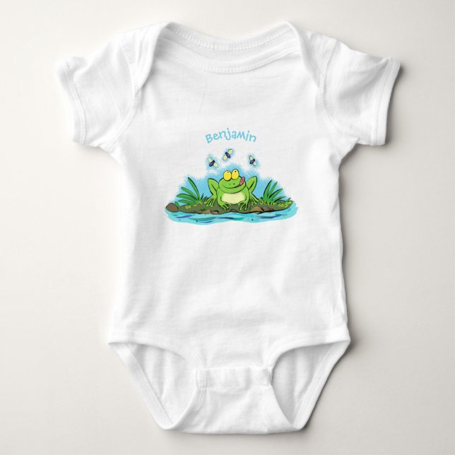 Niedlicher Froschfrosch Cartoon Baby Strampler (Vorderseite)
