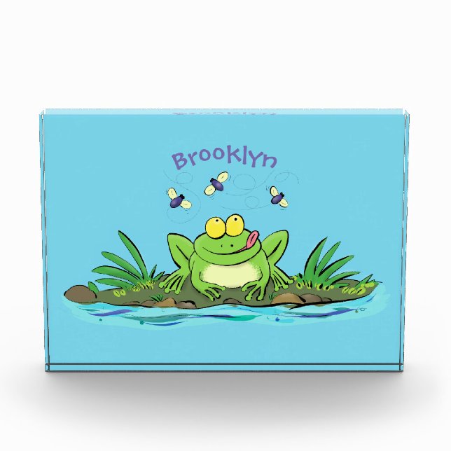Niedlicher Froschfrosch Cartoon Fotoblock (Vorderseite)
