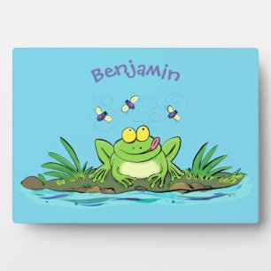 Niedlicher Froschfrosch Cartoon Fotoplatte