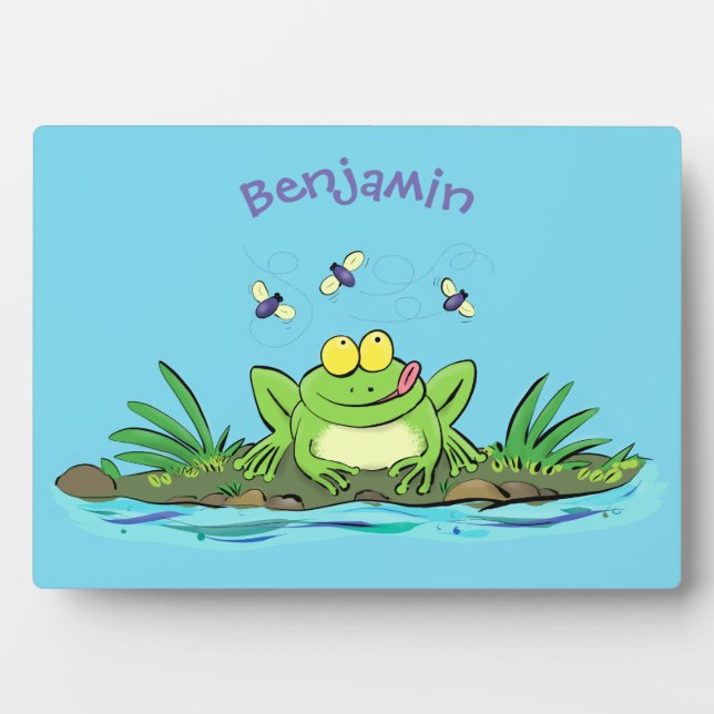 Niedlicher Froschfrosch Cartoon Fotoplatte (Vorderseite)