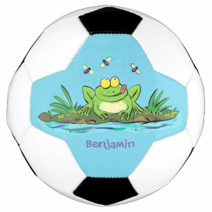Niedlicher Froschfrosch Cartoon Fußball
