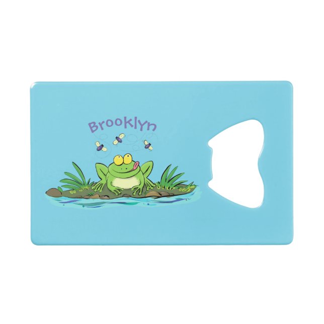 Niedlicher Froschfrosch Cartoon Geldbeutel Flaschenöffner (Vorderseite (Horizontal))