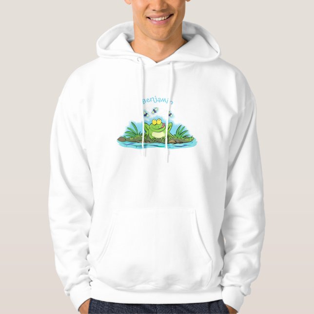 Niedlicher Froschfrosch Cartoon Hoodie (Vorderseite)