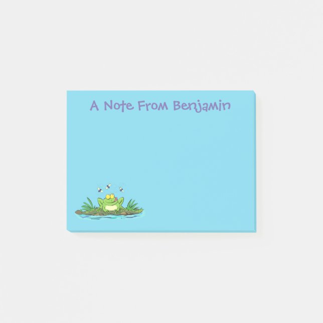 Niedlicher Froschfrosch Cartoon Post-it Klebezettel (Vorderseite)