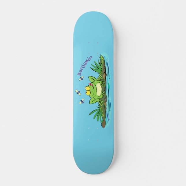 Niedlicher Froschfrosch Cartoon Skateboard (Vorne)